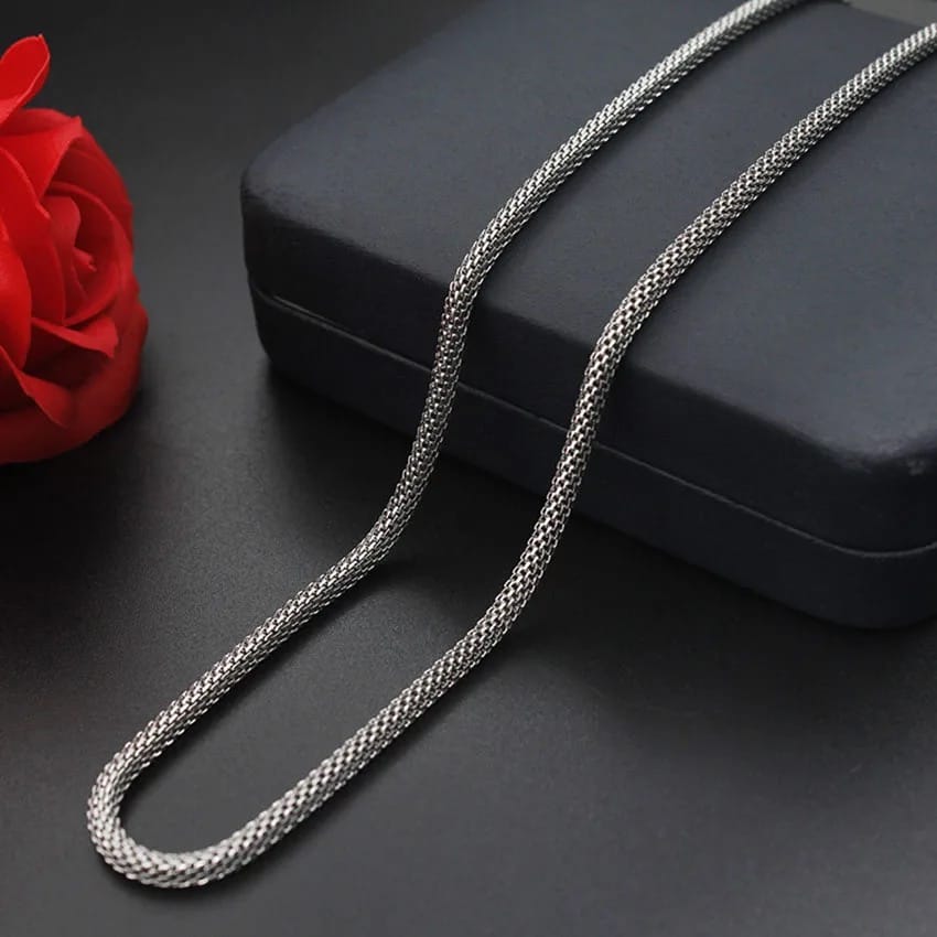 Waterproof Round Mesh Chain Stainless Steel Necklace For Men Women