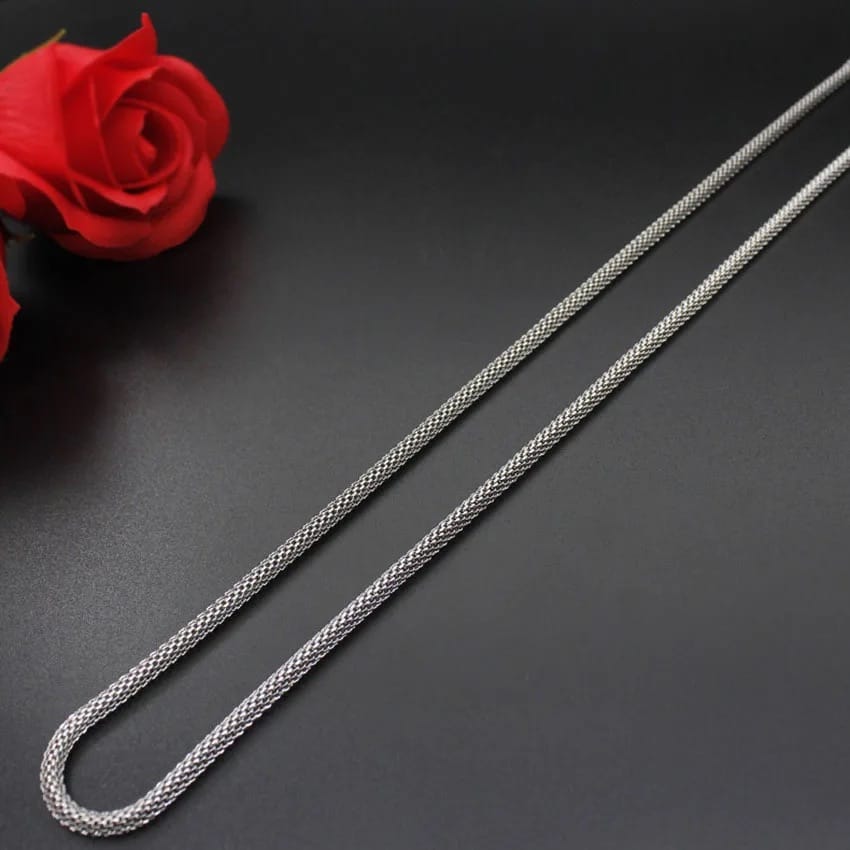 Waterproof Round Mesh Chain Stainless Steel Necklace For Men Women
