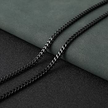 Diamond cut franco chain 3mm Thick Stainless Steel Necklace for men women Gold/Silver/Black chain