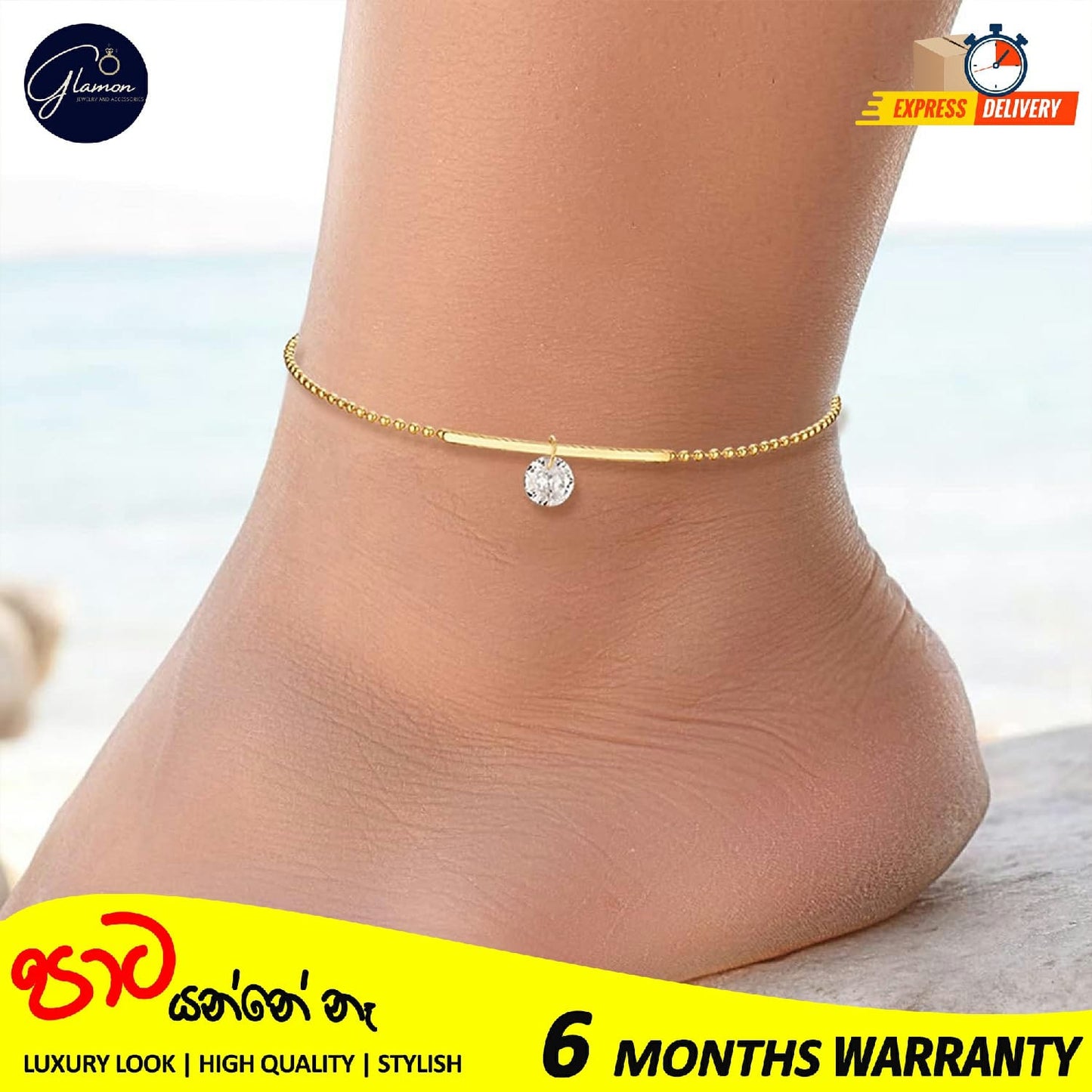 Luxury Design High-End Jewelery Zircon Ankle Charm Gold Plated Ankle Bracelets for Women Stainless Steel Beaded Leg Chain Girls Beach Accessories