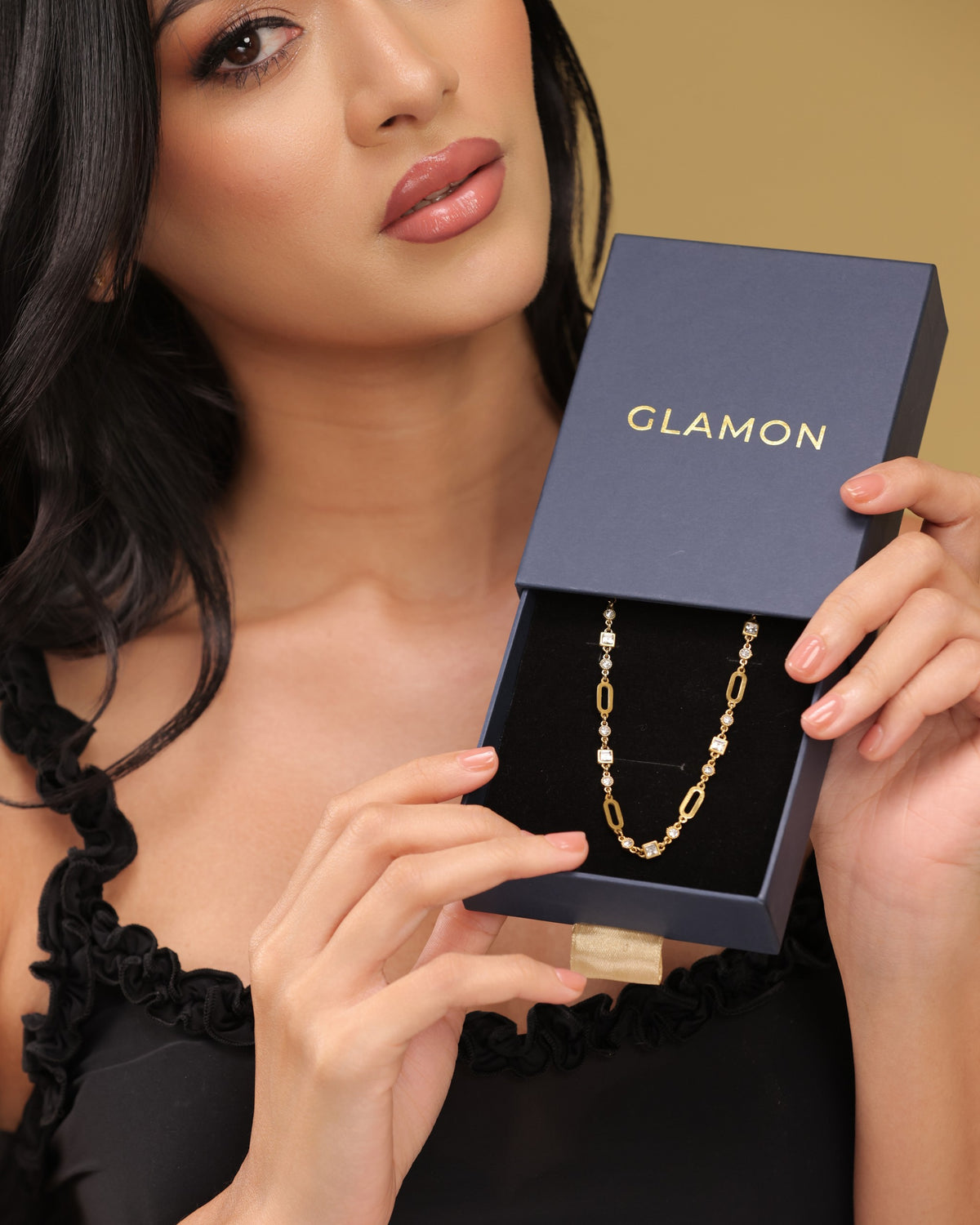 Glamon Liora Gold Necklace for Women – Waterproof Luxury Jewellery Gift For Her