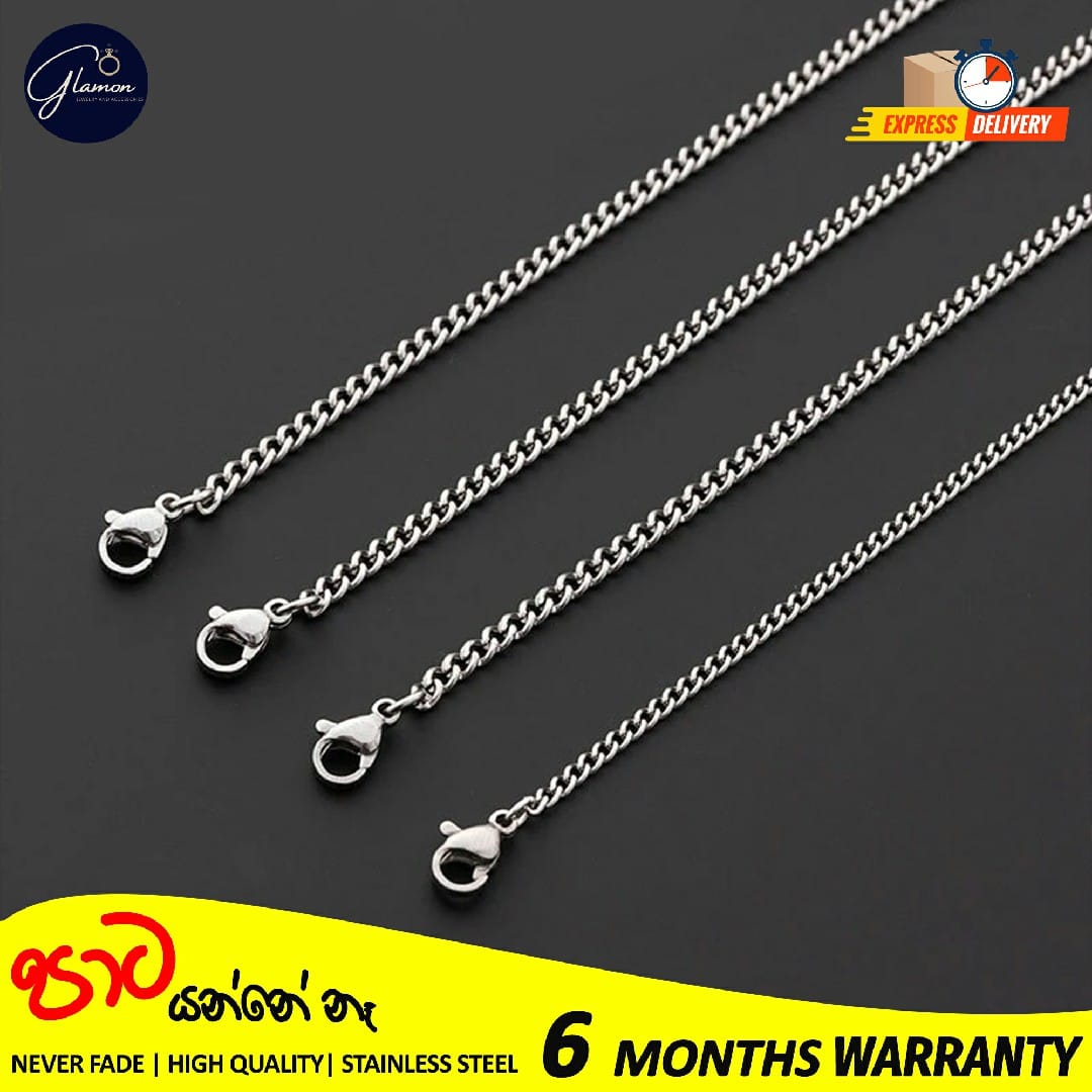 2mm Stainless Steel Cuban Link Chain Necklace for Men and Women High Quality Silver/Gold chain for men necklace