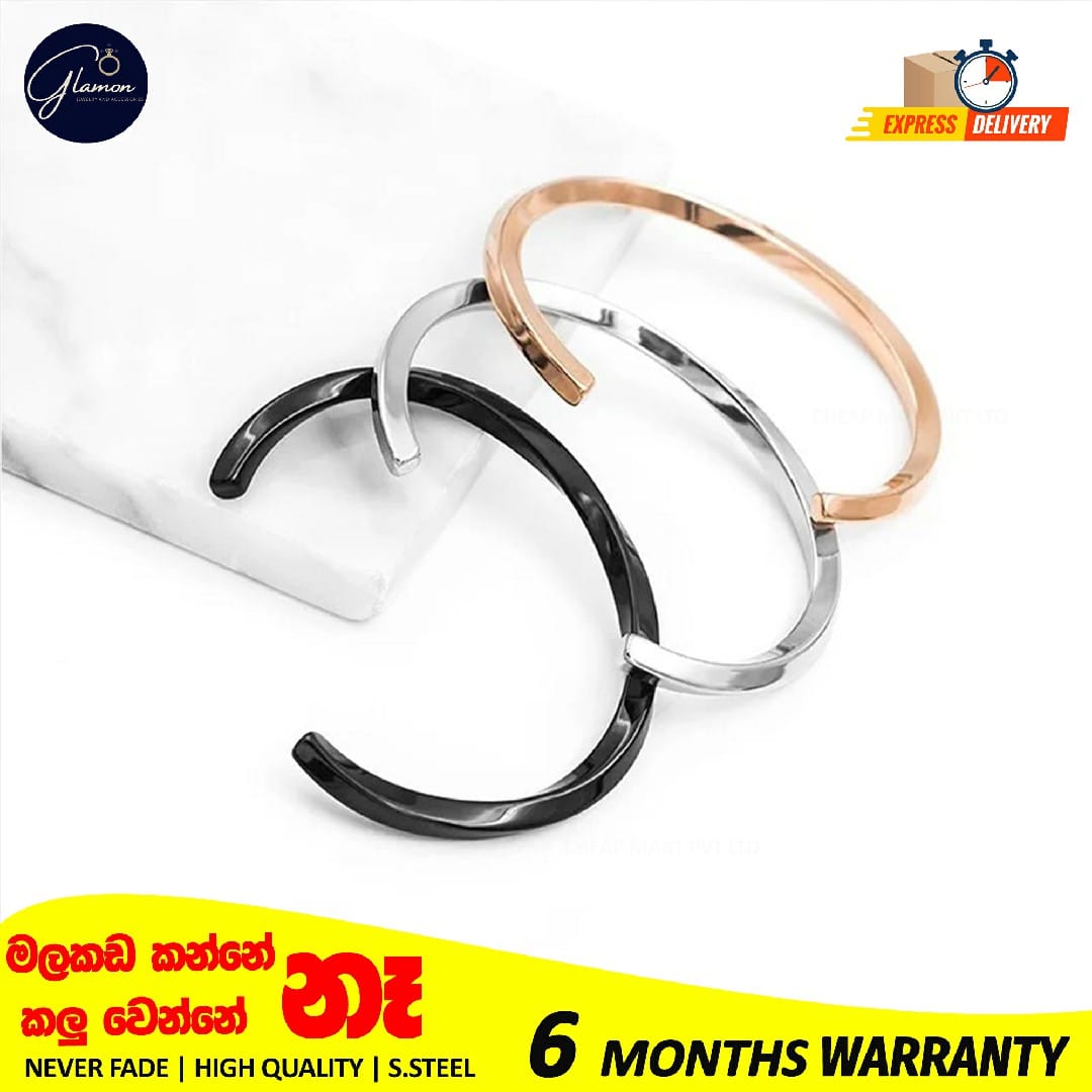 Stainless Steel Bangle for Men Women Simple Twisted Cuff Silver Bracelet Unisex