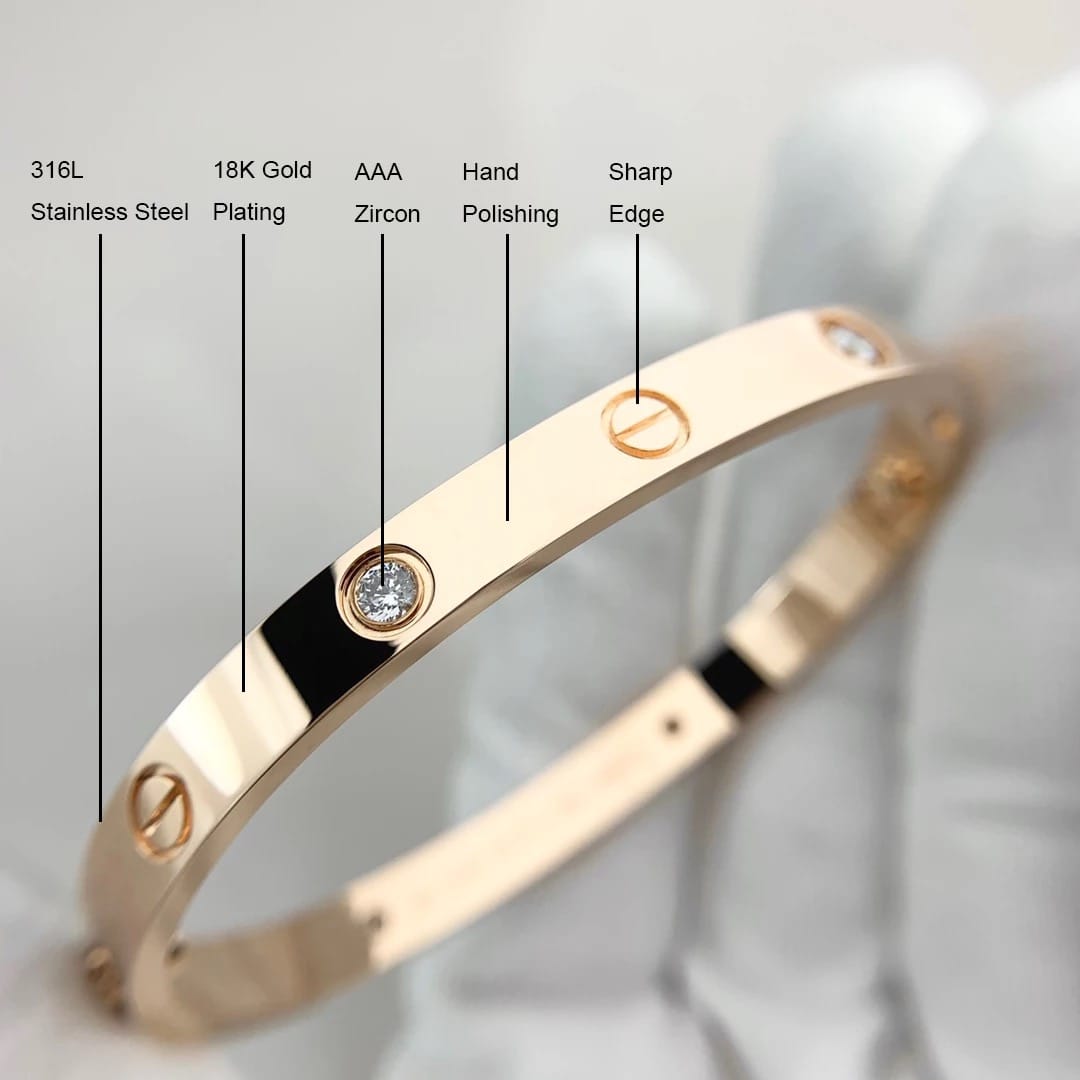 Luxury Designer 316L Stainless steel Cartier Bangle