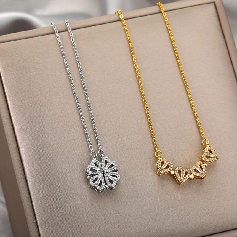 Glamon Vintage Lucky Four Leaf Clover Necklace For Girls