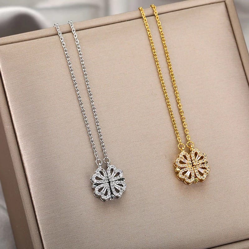 Glamon Vintage Lucky Four Leaf Clover Necklace For Girls