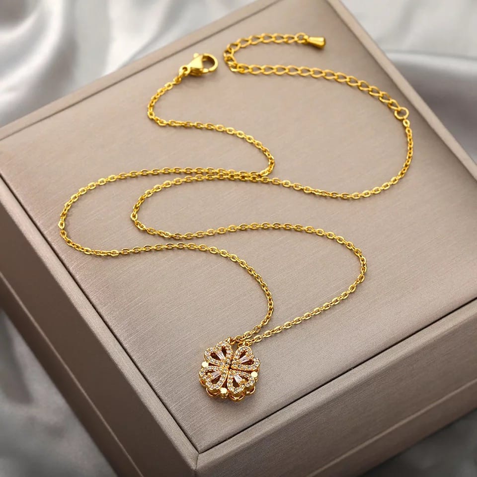Glamon Vintage Lucky Four Leaf Clover Necklace For Girls