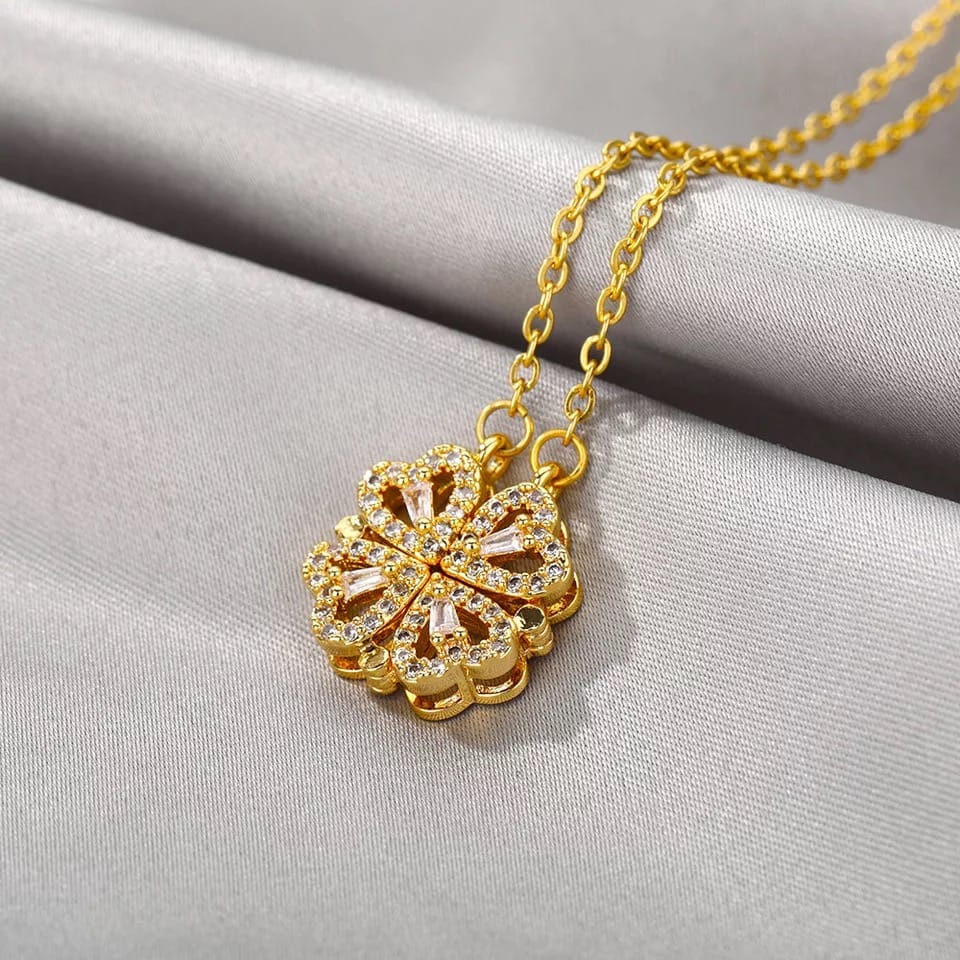 Glamon Vintage Lucky Four Leaf Clover Necklace For Girls