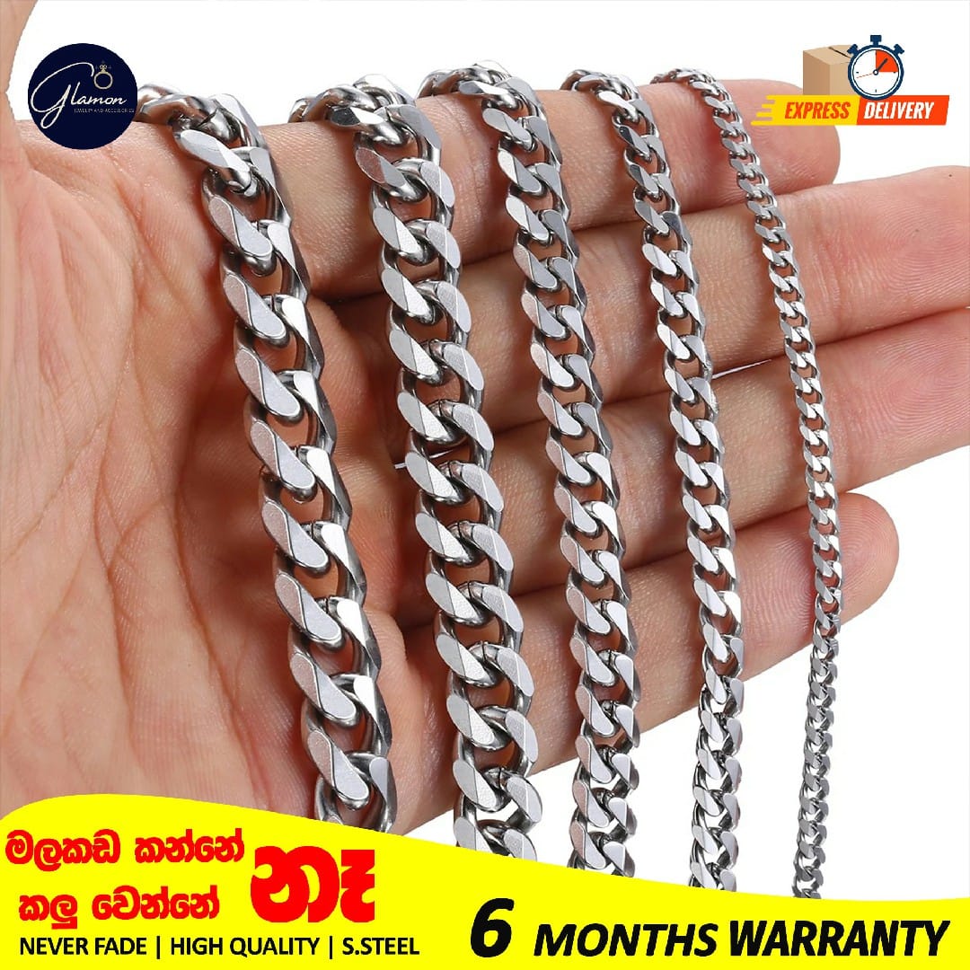 Stainless Steel Cuban Link Necklace For Men Women High Quality Waterproof Necklace