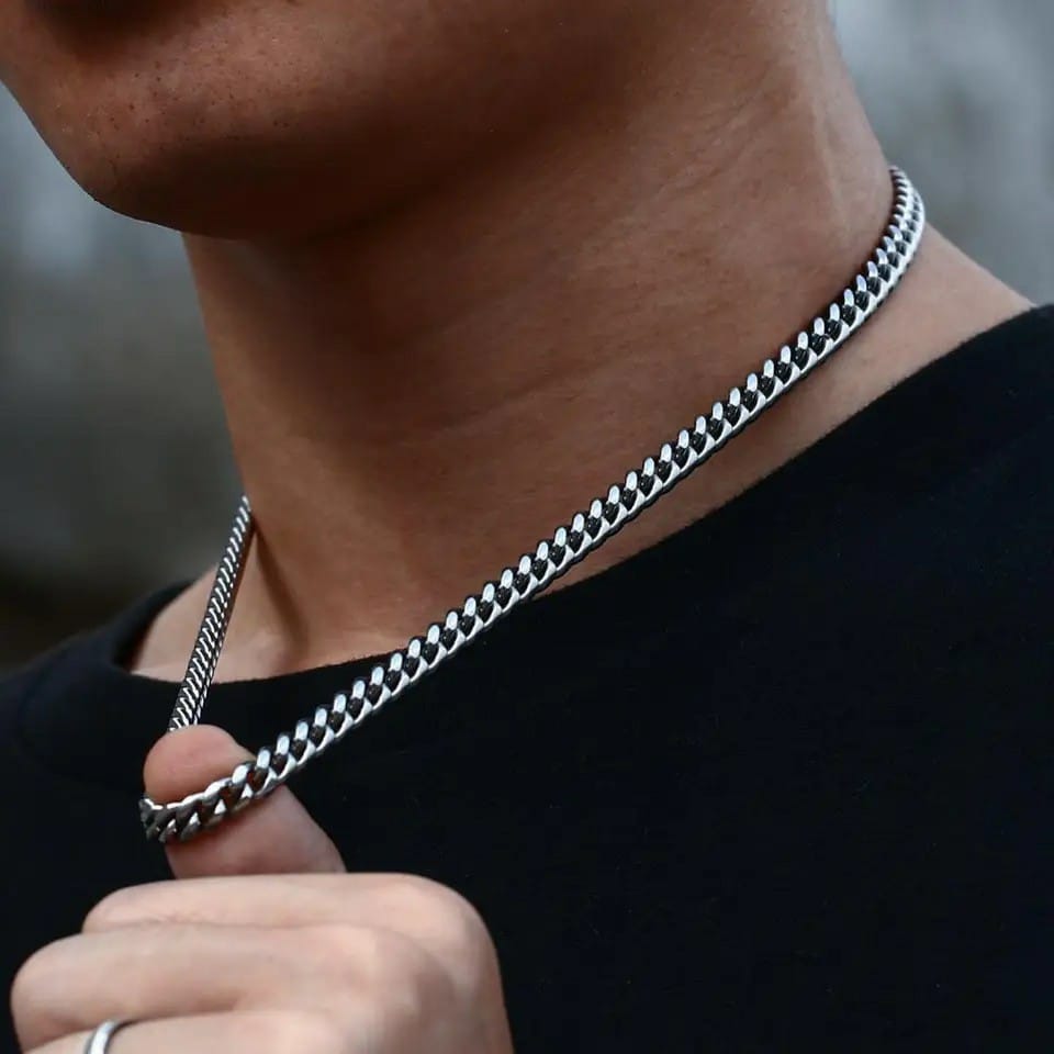 Stainless Steel Cuban Link Necklace For Men Women High Quality Waterproof Necklace