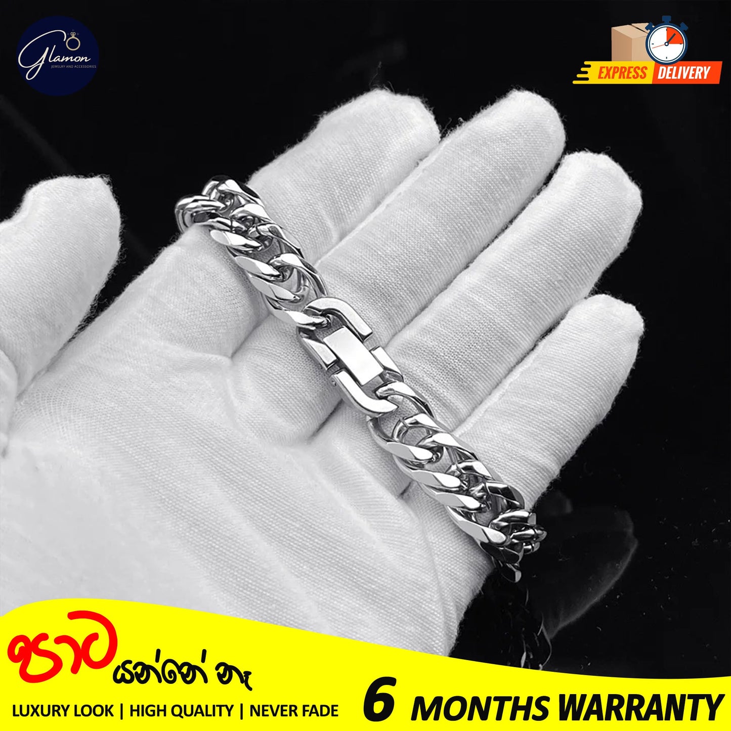 Glamon 8mm High quality Never Fade Waterproof Bracelet For Men