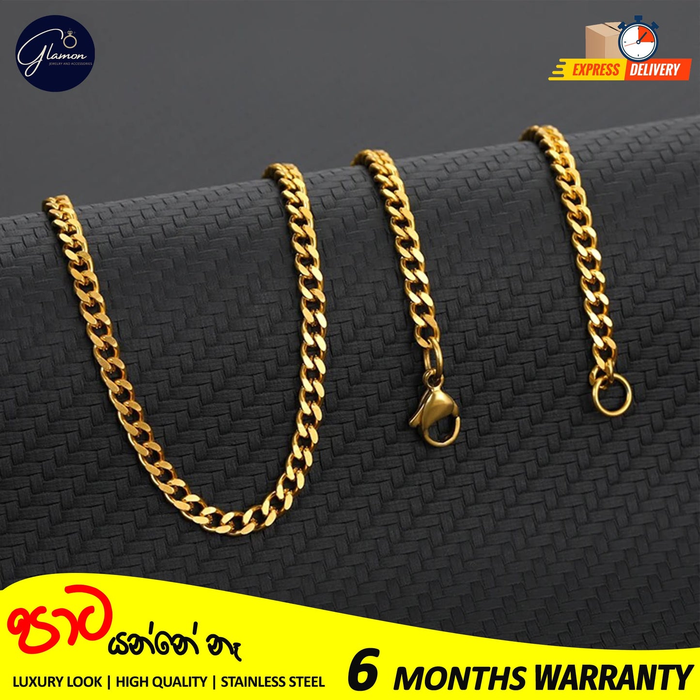 3mm Stainless Steel High Quality Gold Color Cuban Link Chain Necklace For Men Women Waterproof Boys Chain