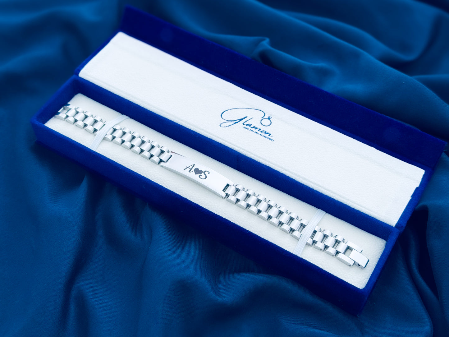 Glamon Customized Name Bracelet For Men - SILVER