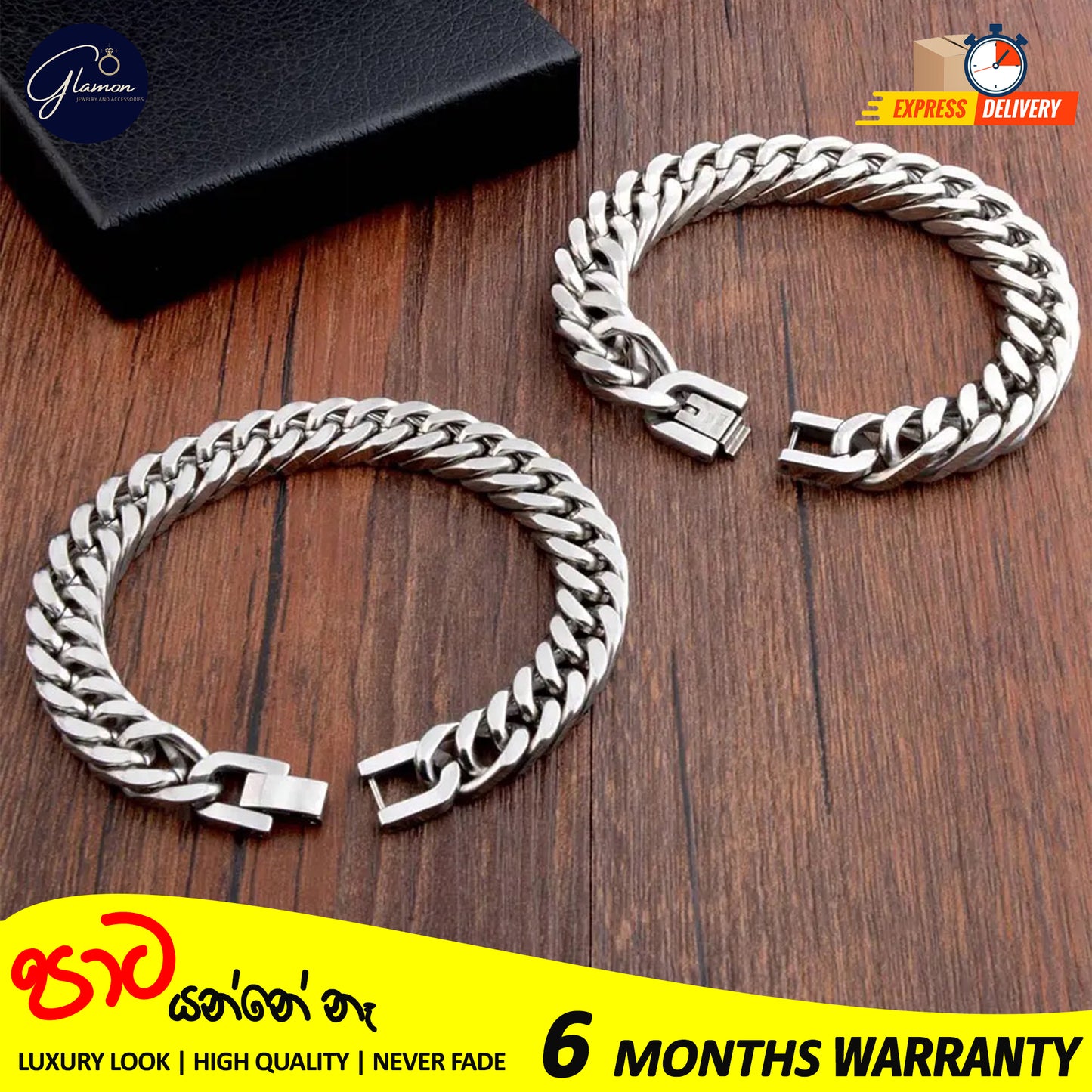 Glamon 8mm High quality Never Fade Waterproof Bracelet For Men