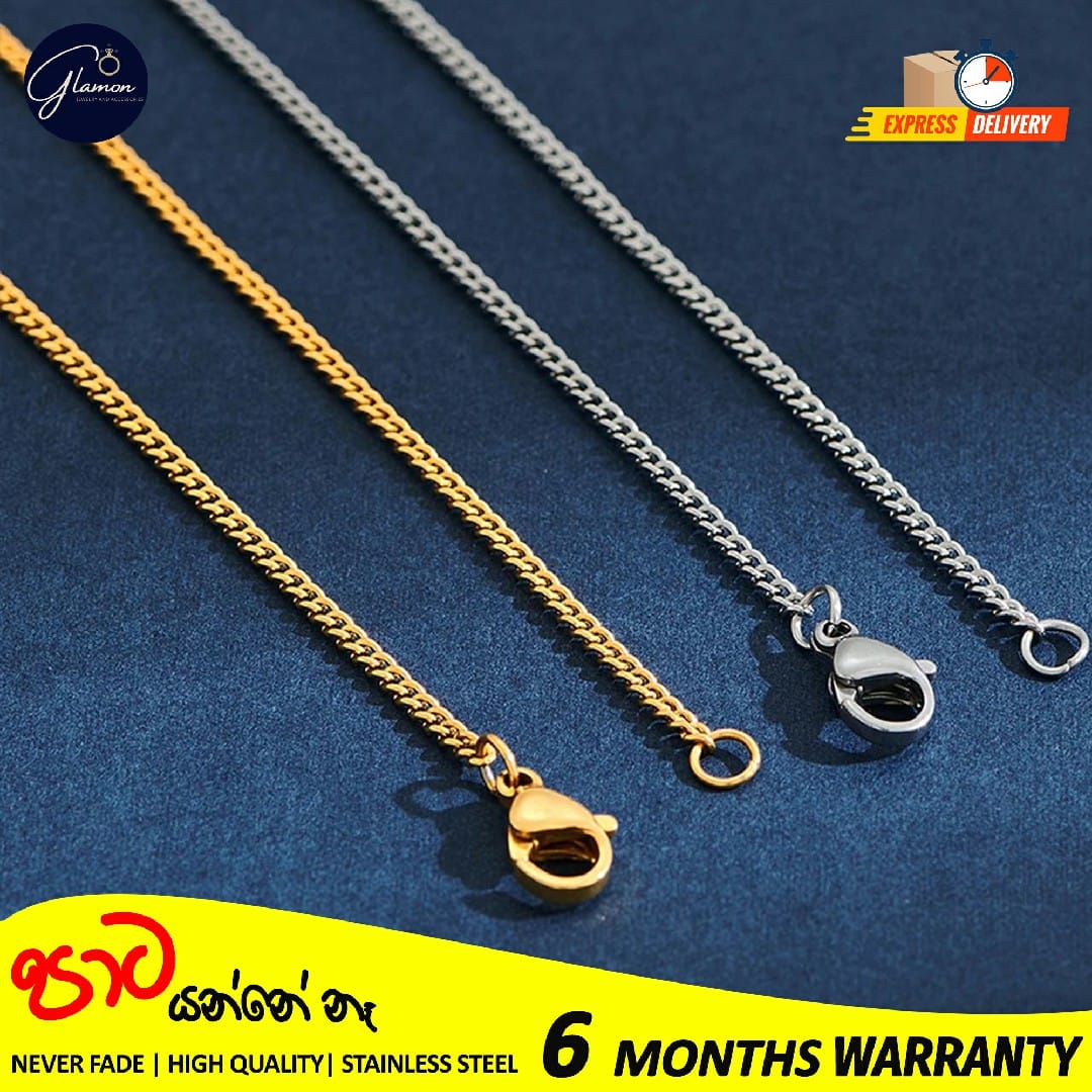 2mm Stainless Steel Cuban Link Chain Necklace for Men and Women High Quality Silver/Gold chain for men necklace