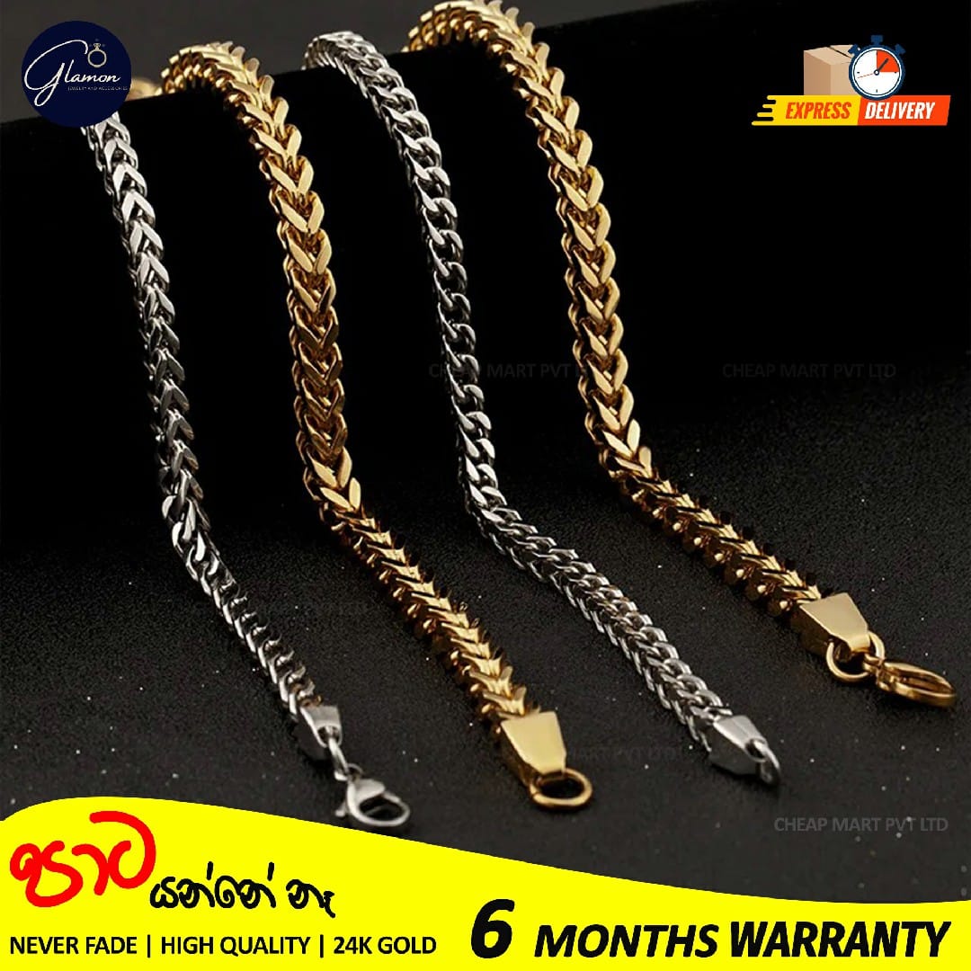 Diamond cut franco chain 3mm Thick Stainless Steel Necklace for men women Gold/Silver/Black chain