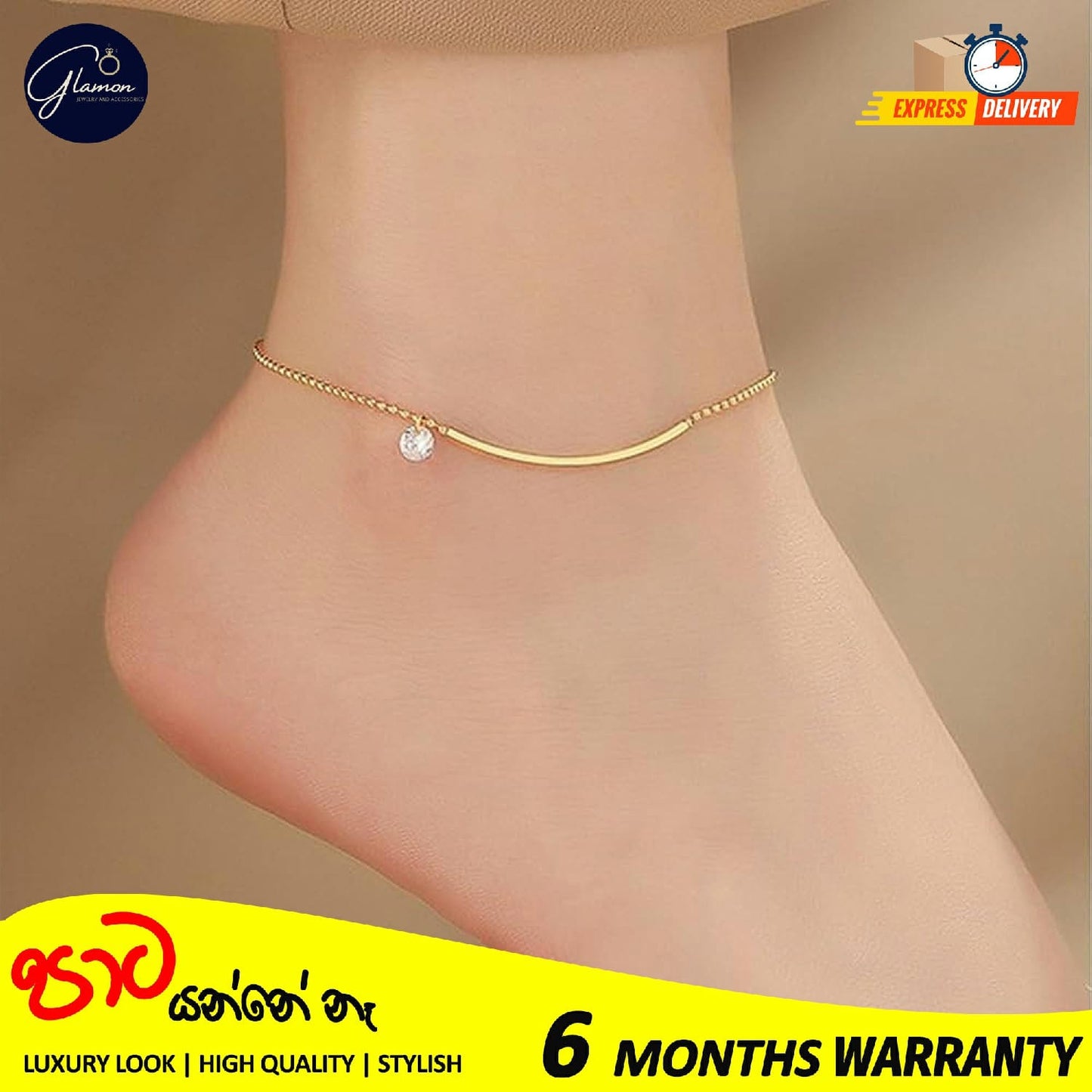 Luxury Design High-End Jewelery Zircon Ankle Charm Gold Plated Ankle Bracelets for Women Stainless Steel Beaded Leg Chain Girls Beach Accessories