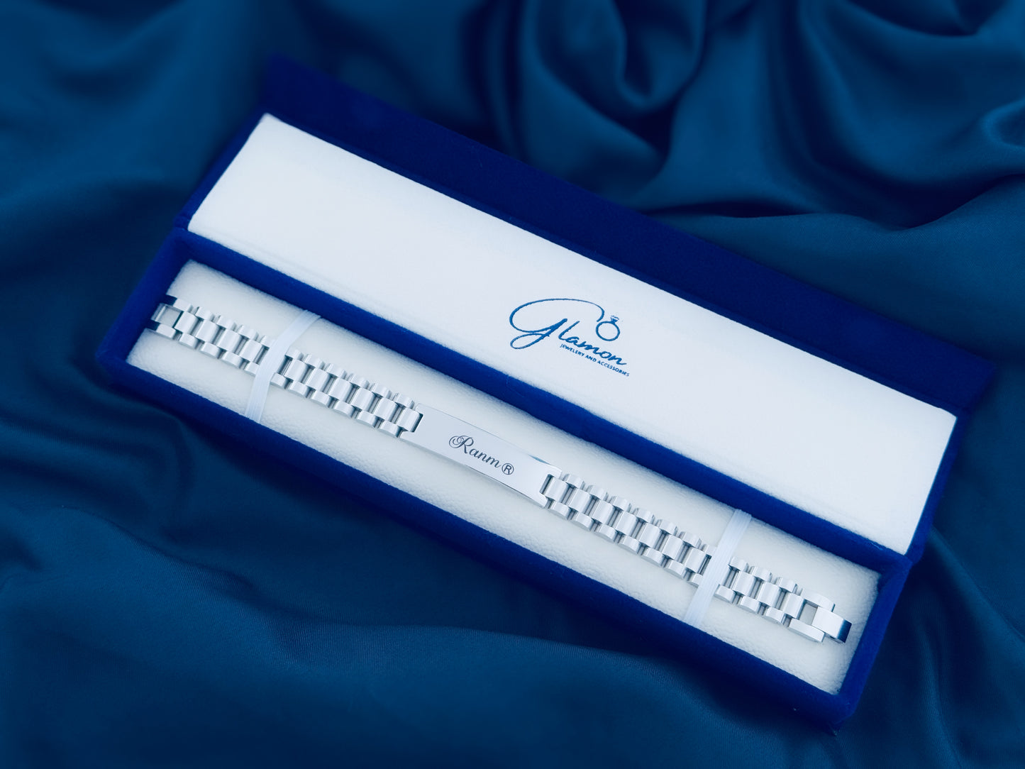 Glamon Customized Name Bracelet For Men - SILVER