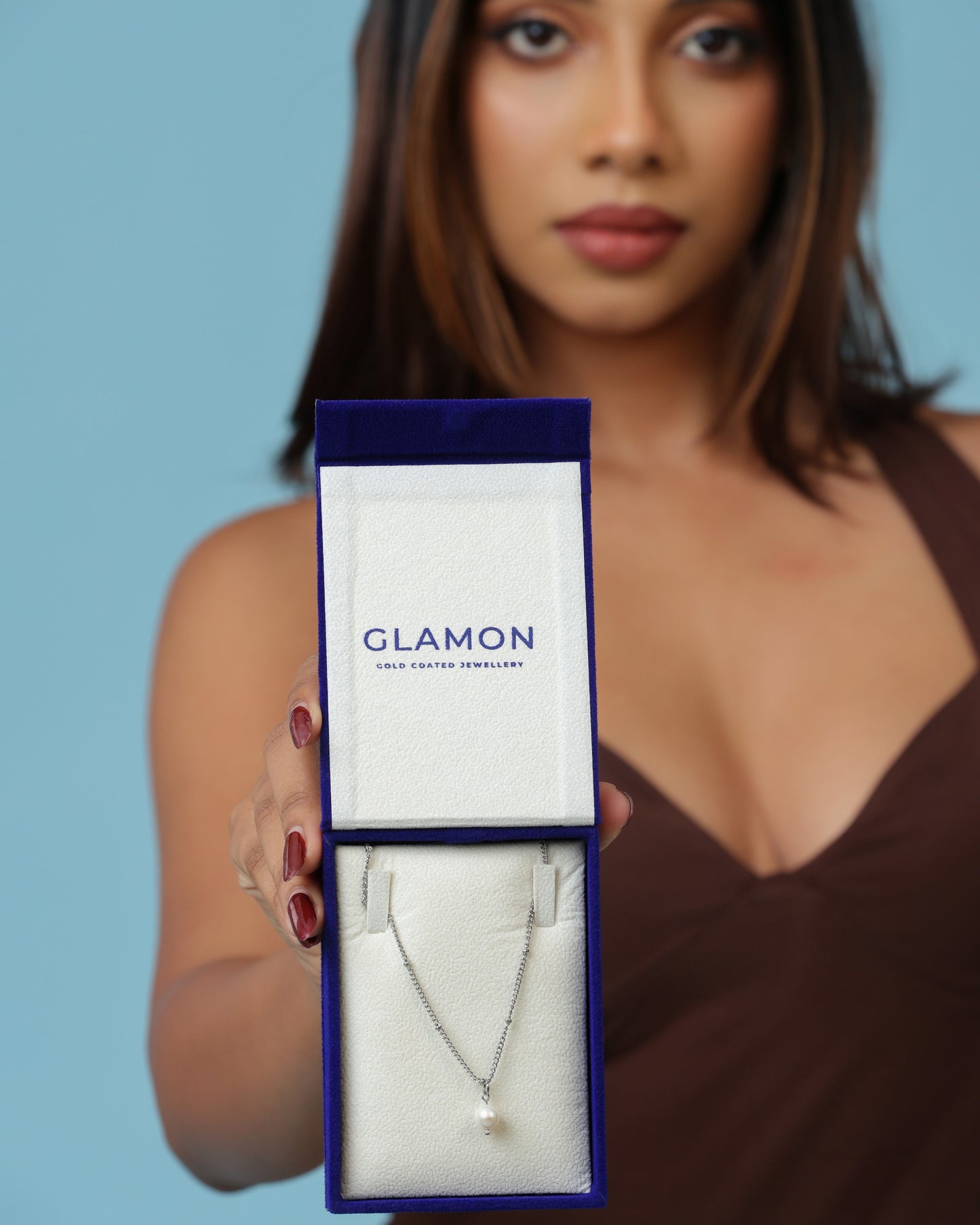 Glamon River Glow Freshwater Pearl Necklace for Girls – Waterproof High Quality Jewellery