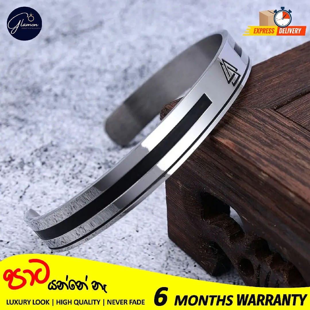 Mens Bangle Vikings Logo Cuff Silver Bracelet For Men 316L Stainless Steel Oval Shape Bangle For Boys Adjustable Mens Bracelet