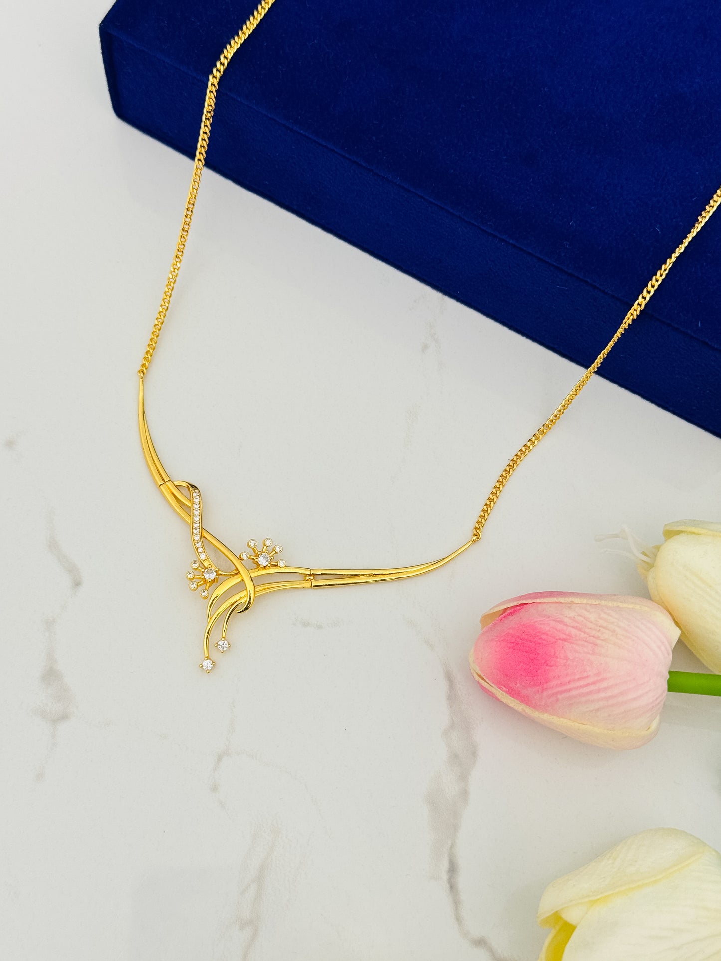 Glamon Luxury Gold Plated Bridal Necklace for Women