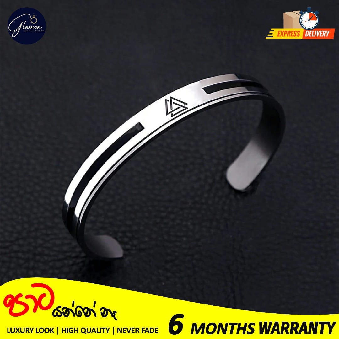 Mens Bangle Vikings Logo Cuff Silver Bracelet For Men 316L Stainless Steel Oval Shape Bangle For Boys Adjustable Mens Bracelet