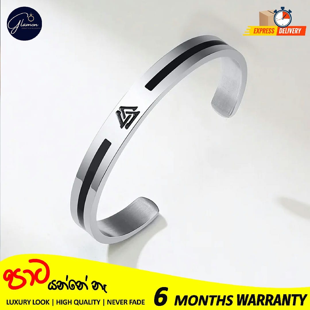 Mens Bangle Vikings Logo Cuff Silver Bracelet For Men 316L Stainless Steel Oval Shape Bangle For Boys Adjustable Mens Bracelet