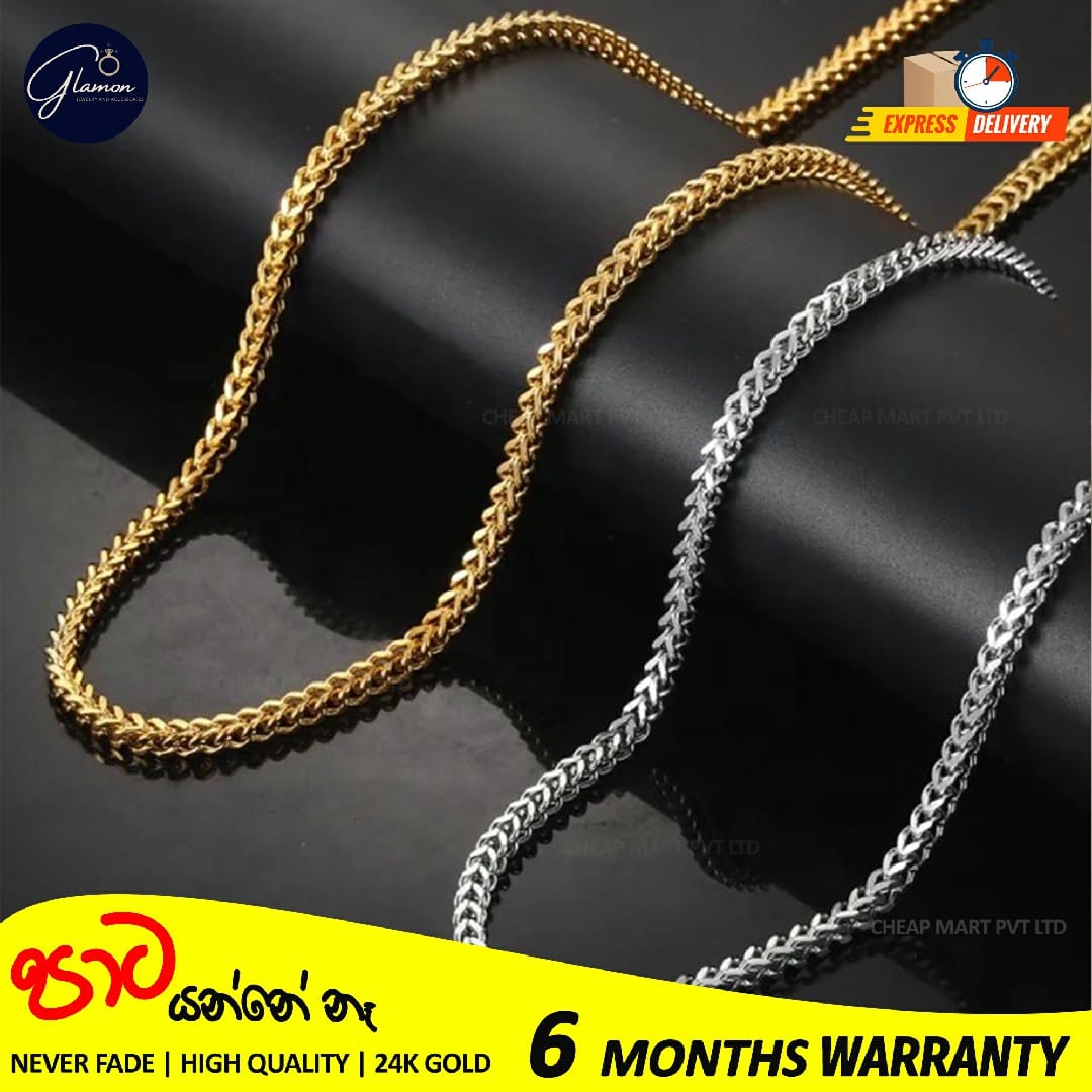 Diamond cut franco chain 3mm Thick Stainless Steel Necklace for men women Gold/Silver/Black chain