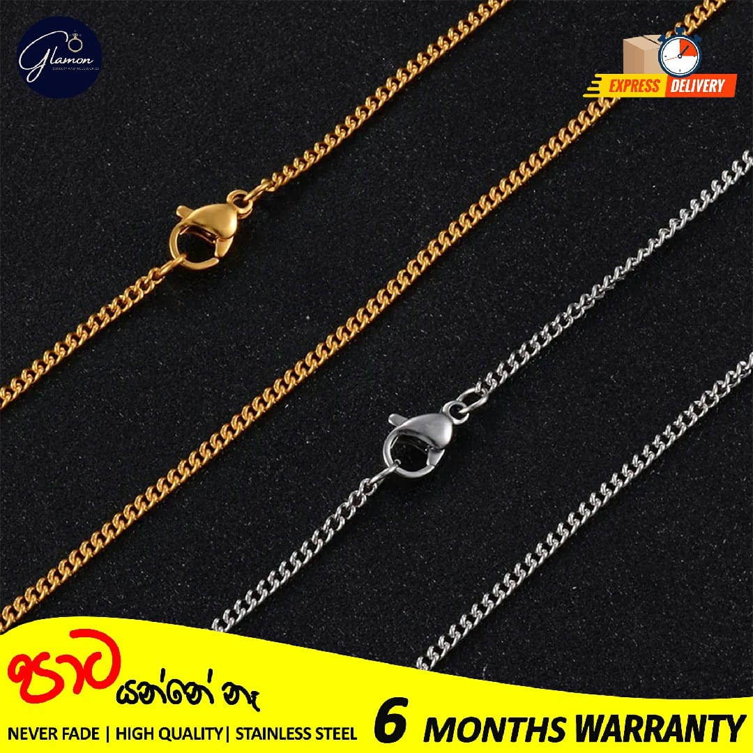 2mm Stainless Steel Cuban Link Chain Necklace for Men and Women High Quality Silver/Gold chain for men necklace