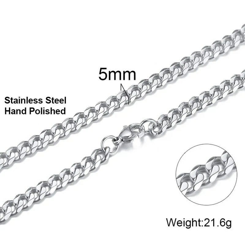 Stainless Steel Cuban Link Necklace For Men Women High Quality Waterproof Necklace