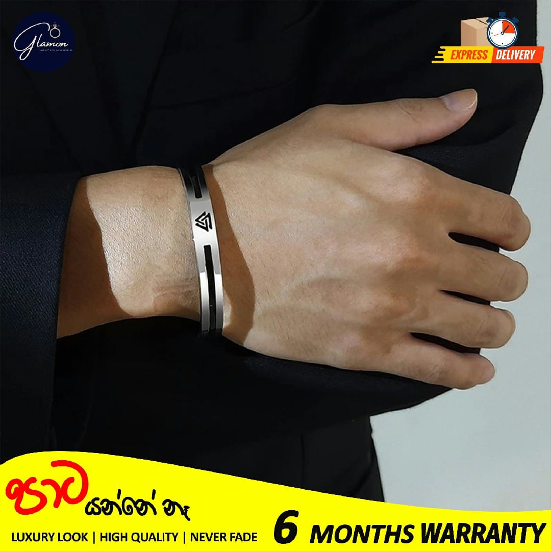 Mens Bangle Vikings Logo Cuff Silver Bracelet For Men 316L Stainless Steel Oval Shape Bangle For Boys Adjustable Mens Bracelet