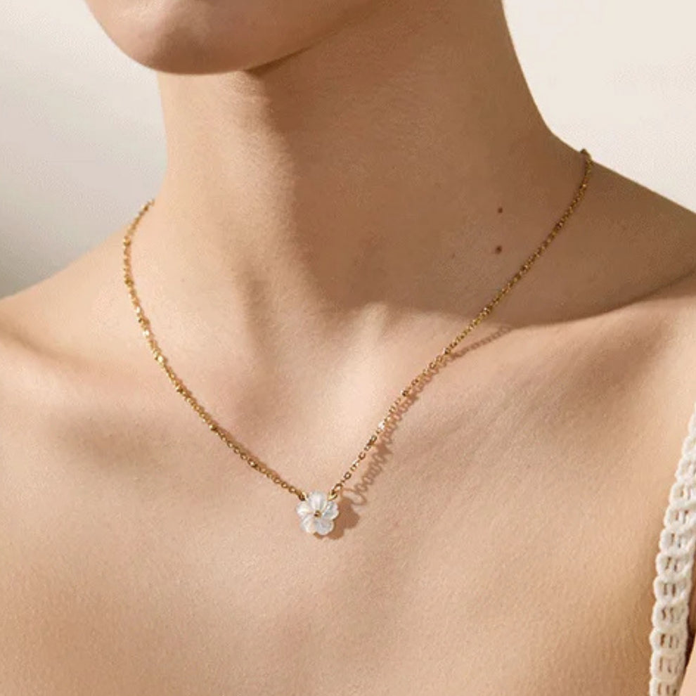 Sakura Flower Necklace For Girls - High Quality Nature shell waterproof