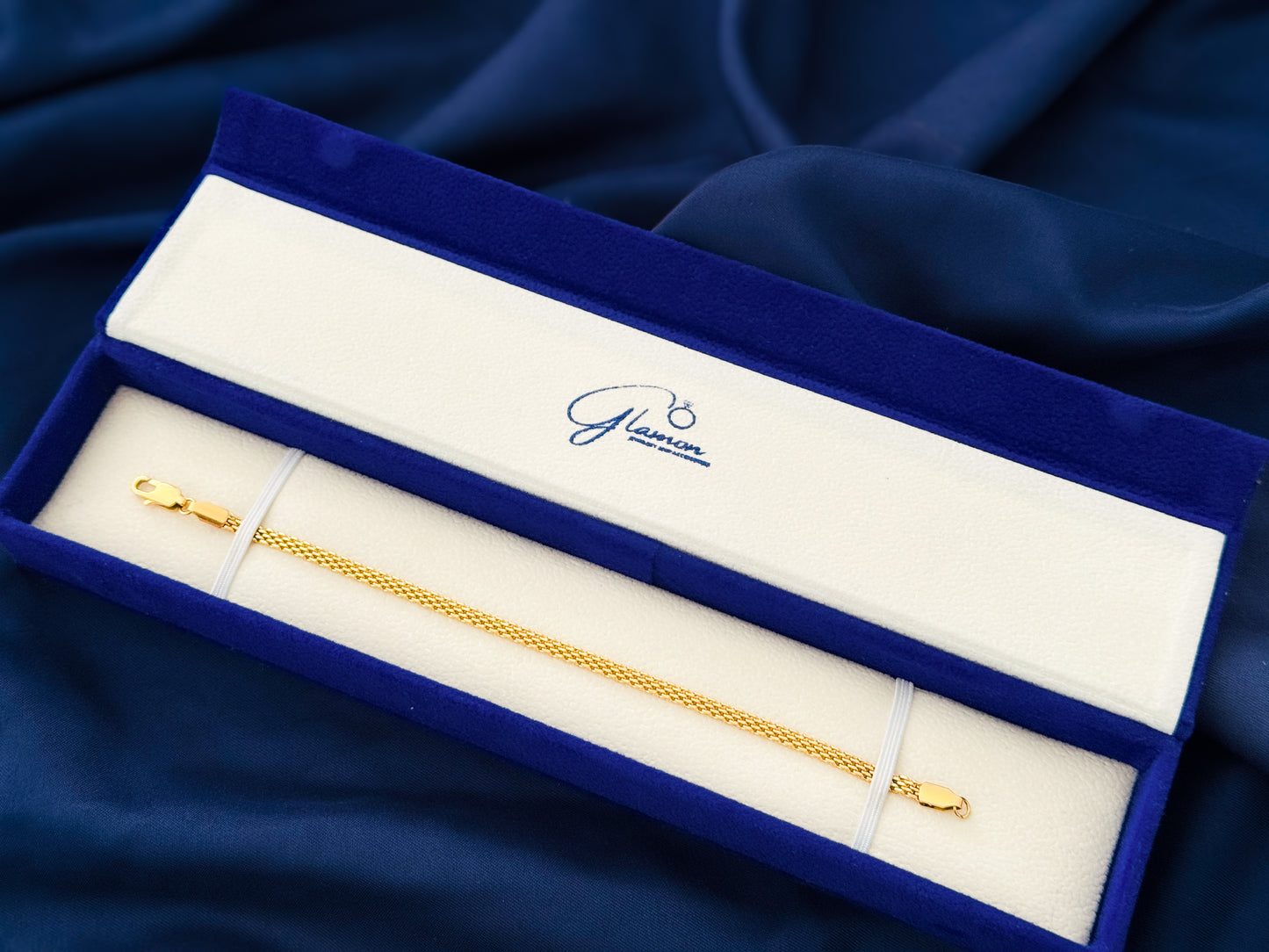 Glamon Astra Mesh Bracelet – Unisex Gold Coated Bracelet