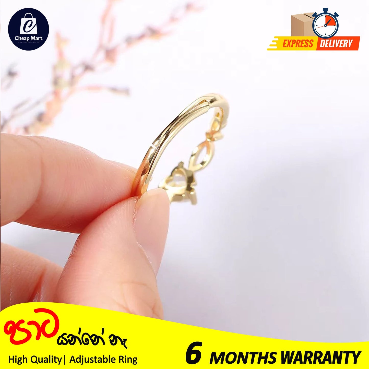 New Fashion Adjustable Cute Heart Zircon Diamond Gold Plated Ring For Girls Gift