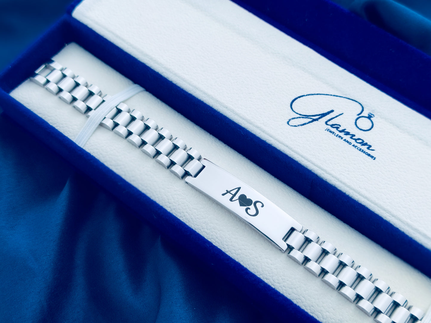 Glamon Customized Name Bracelet For Men - SILVER