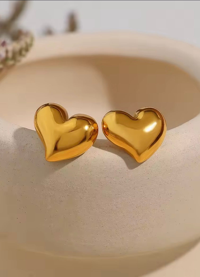Glamon Mini Love Stud Earrings – Gold Heart Studs for Women Sri Lanka