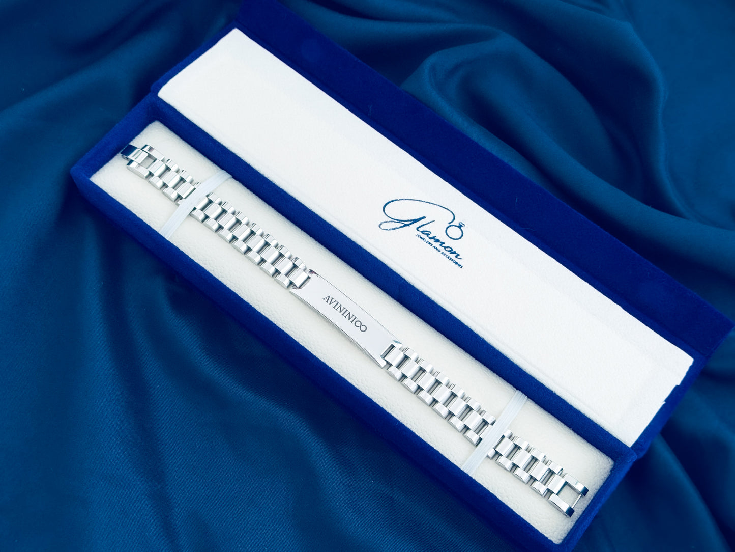 Glamon Customized Name Bracelet For Men - SILVER