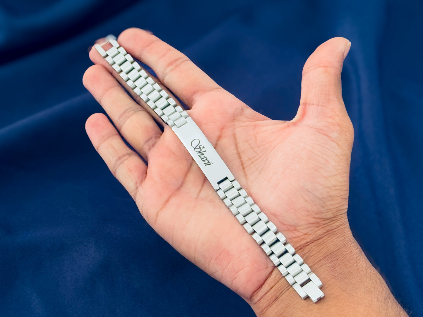 Glamon Customized Name Bracelet For Men - SILVER