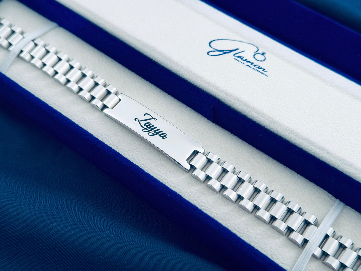 Glamon Customized Name Bracelet For Men - SILVER
