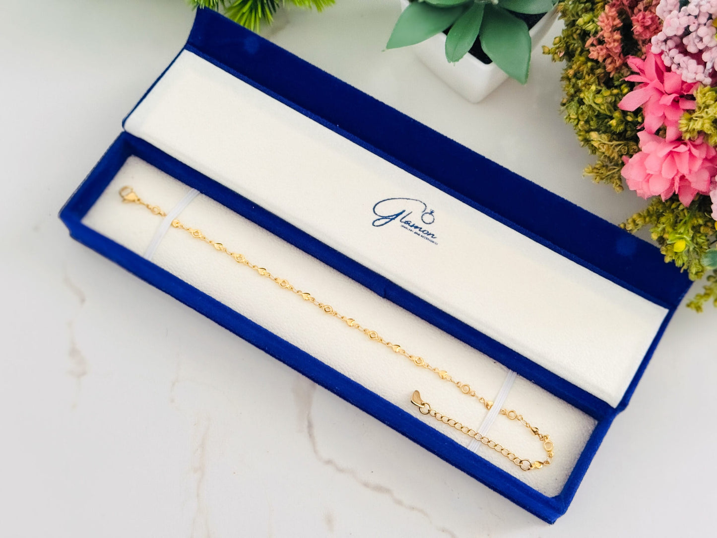 Glamon Heart Glow Anklet Waterproof High Quality Ankle Bracelet Leg Chain For Girls