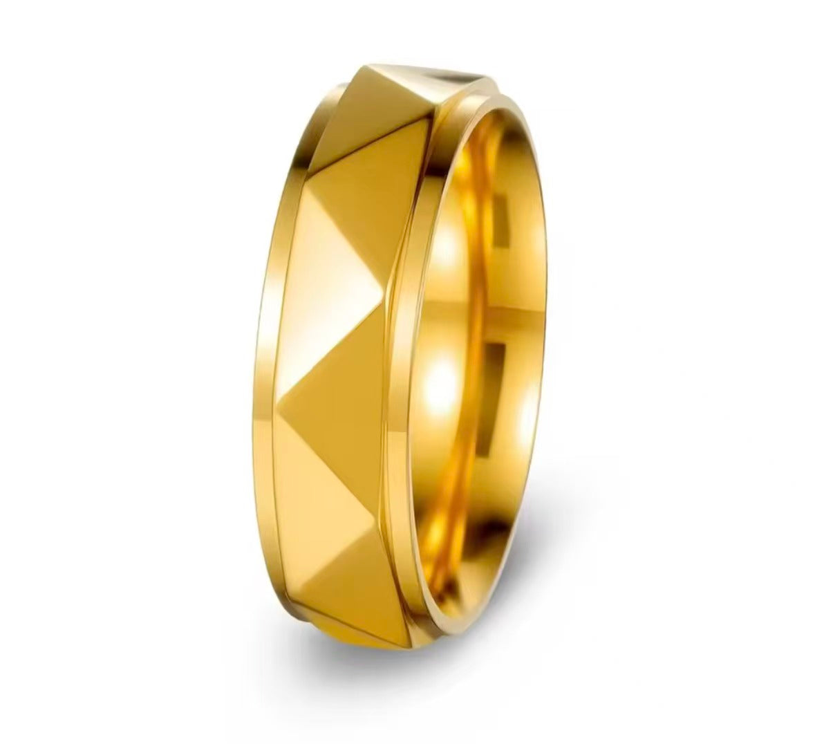 Glamon Prism Ring – Luxury Gold Coated Ring for Men Premium 316L Stainless Steel Waterproof