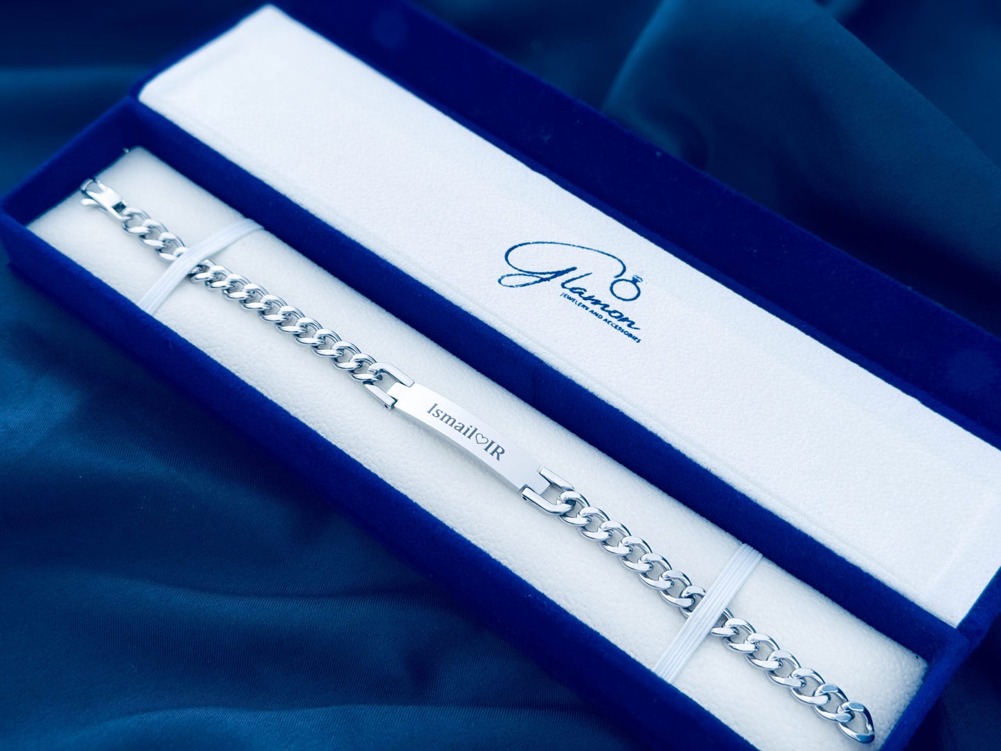 Name Bracelet For Boys - Latest Design - High Quality Finishing - SILVER - Gift For Men