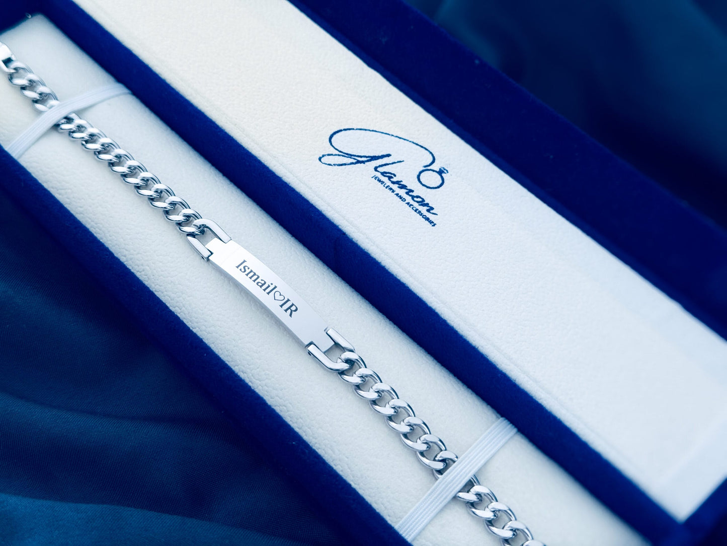 Name Bracelet For Boys - Latest Design - High Quality Finishing - SILVER - Gift For Men
