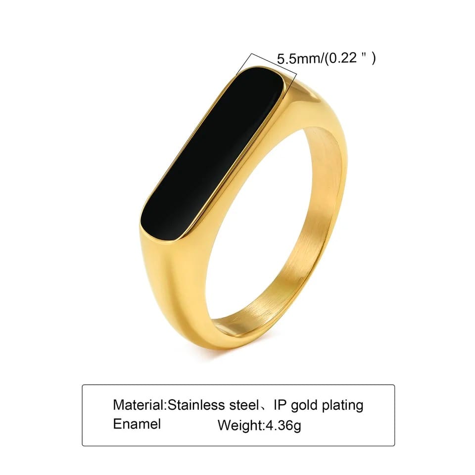 Glamon BlackWave Gold Ring For Men Women Stainless Steel Simple Trendy Fashion Vintage Rings Women Men unisex Jewelery Gift