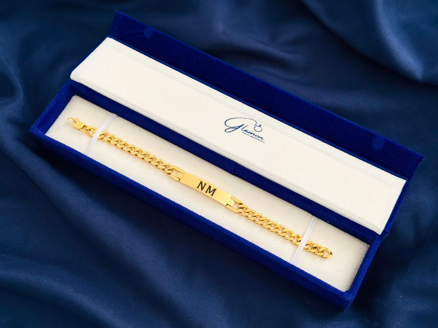 Name Bracelet For Boys - Latest Design - High Polished Premium Quality Finishing - GOLD Coated - Gift For Men