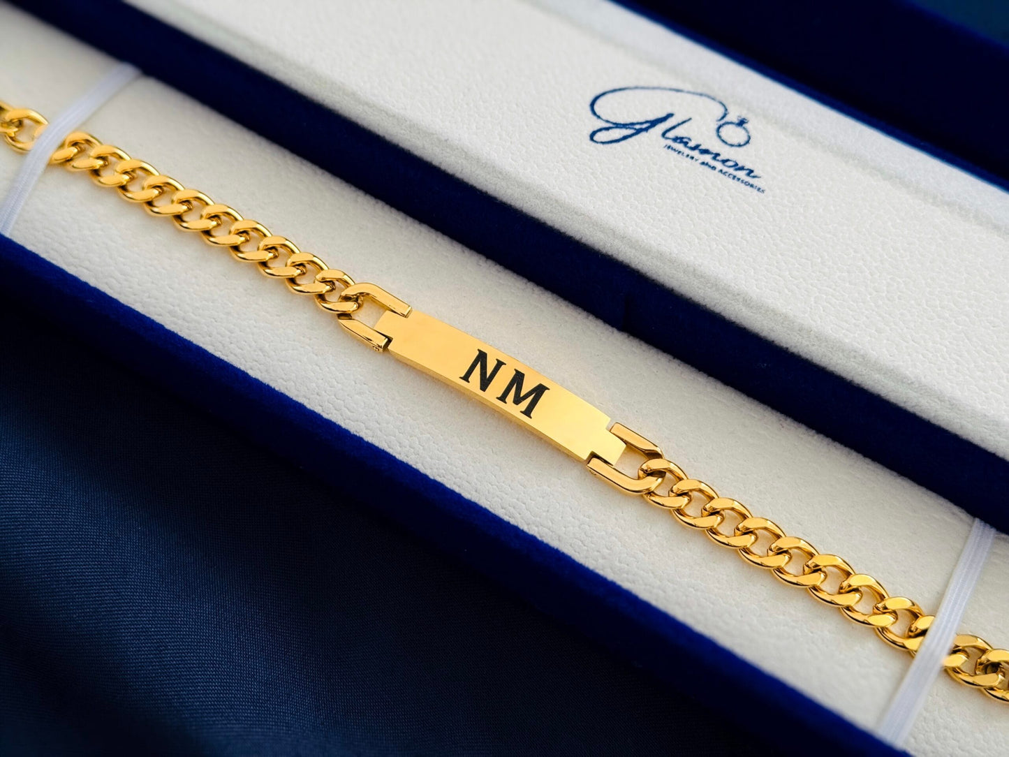 Name Bracelet For Boys - Latest Design - High Polished Premium Quality Finishing - GOLD Coated - Gift For Men
