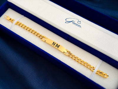 Name Bracelet For Boys - Latest Design - High Polished Premium Quality Finishing - GOLD Coated - Gift For Men
