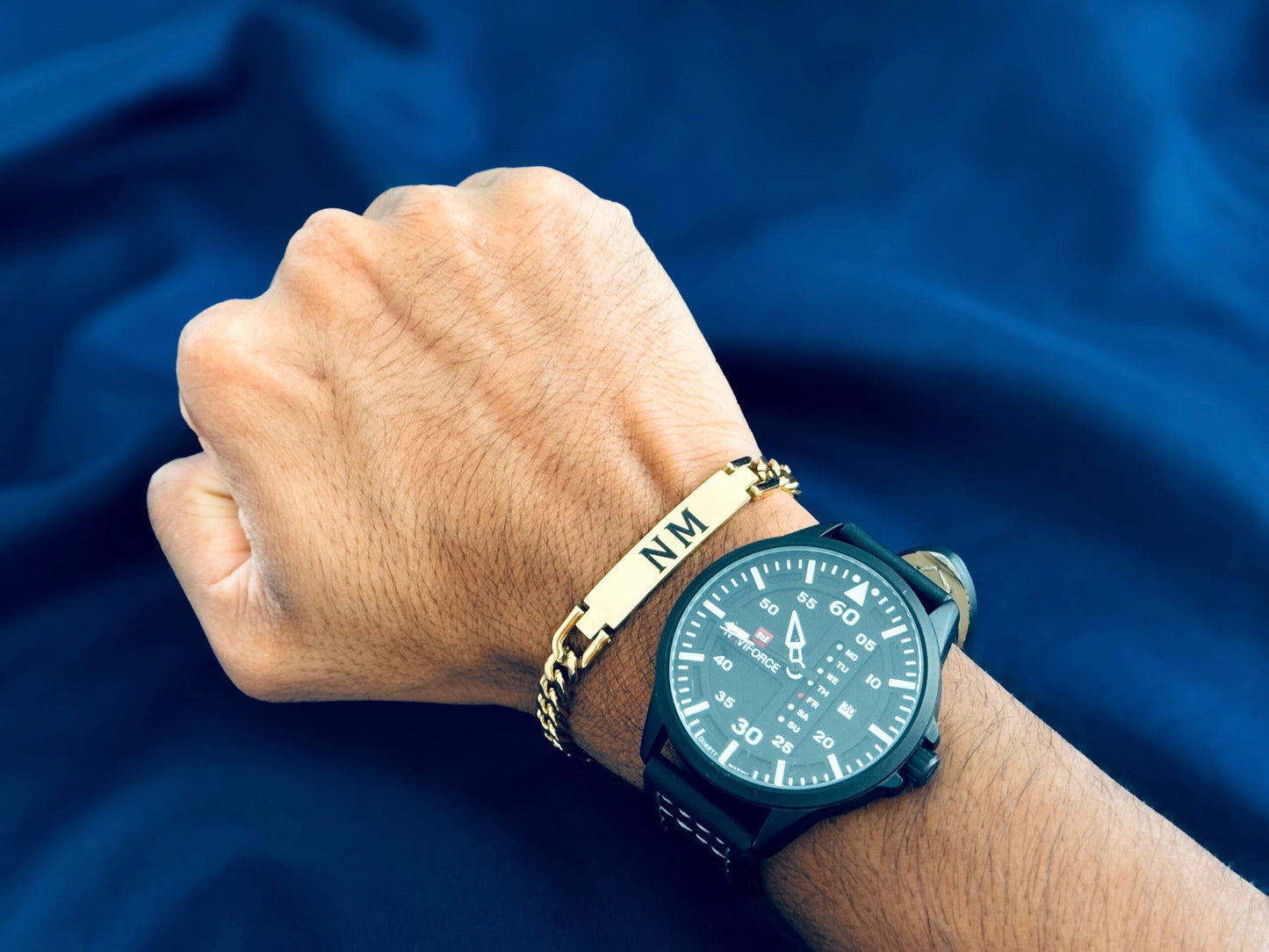 Name Bracelet For Boys - Latest Design - High Polished Premium Quality Finishing - GOLD Coated - Gift For Men