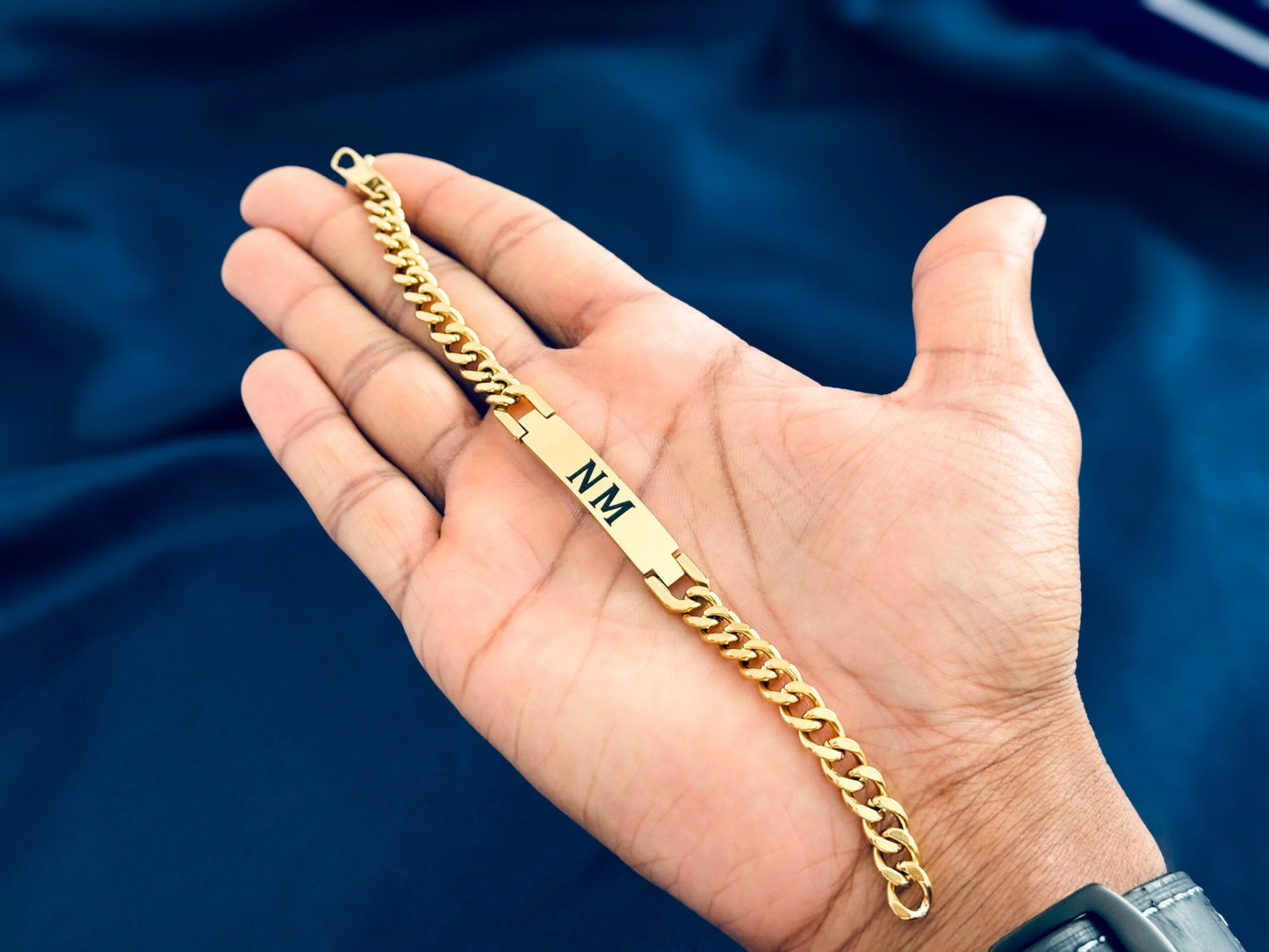 Name Bracelet For Boys - Latest Design - High Polished Premium Quality Finishing - GOLD Coated - Gift For Men