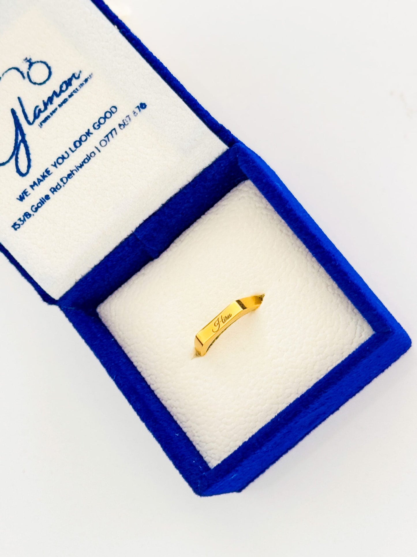 Glamon Name Engraved Customized Ring For Girlfriend Gift High Quality -GOLD